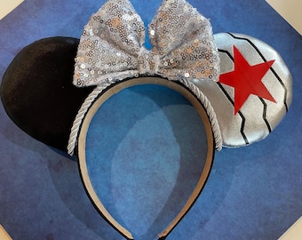 Handmade Bucky Barnes Mouse Ears: Winter Soldier Inspired Headband