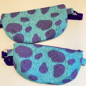 Sac banane sulley Monster Inc en tissu fait main, sacoche banane, sac banane