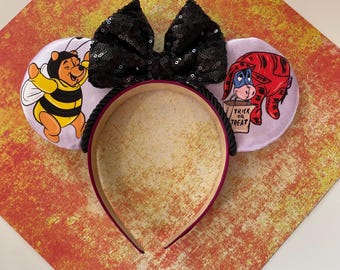 Hand made custom Winnie the Pooh spooky Halloween tiger piglet eeyore Mouse ear headband