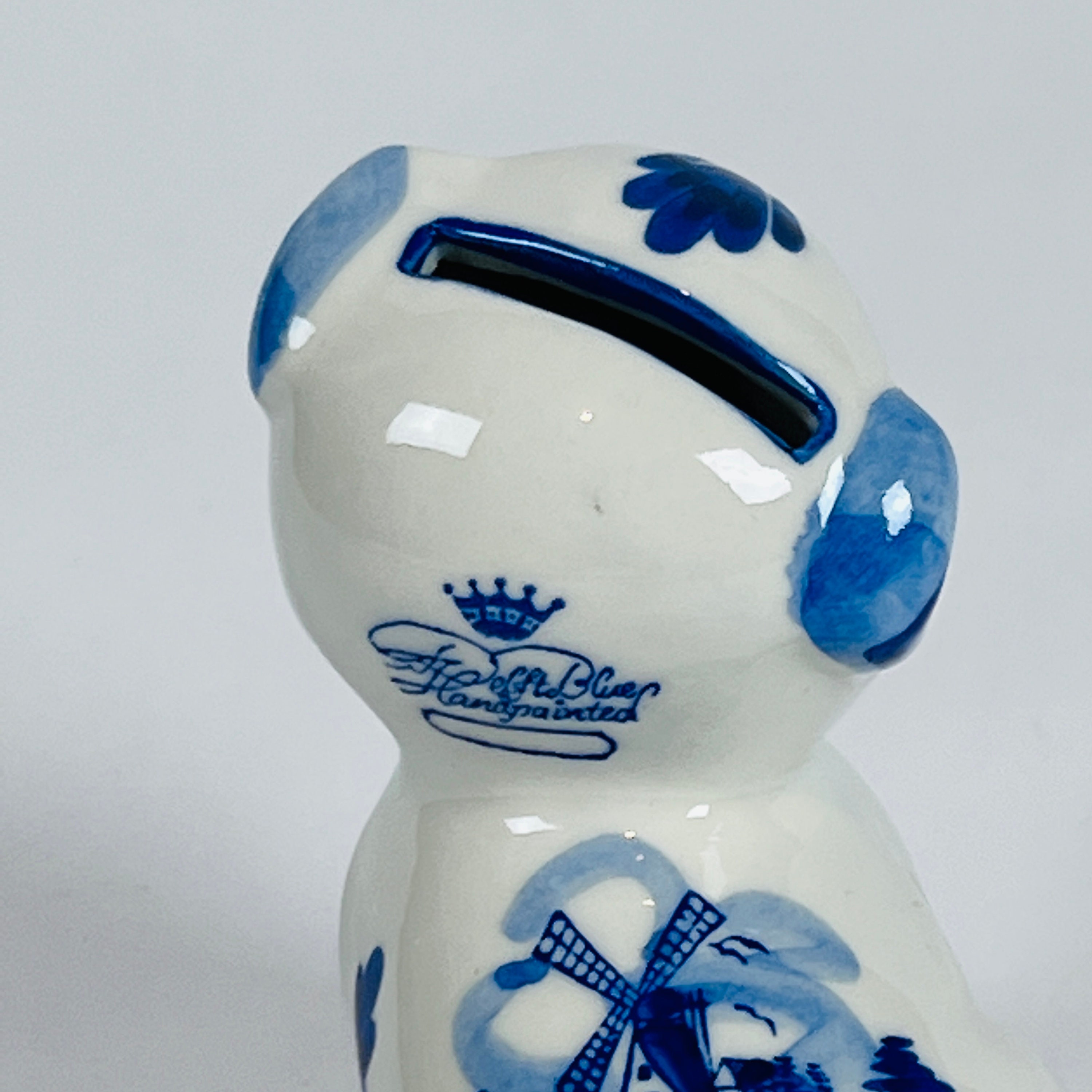 Delfts Hand Painted Windmills Porcelain 4 Cat Coin Bank Blue Cute - Etsy