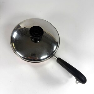 Revere Ware 1 Qt Copper Bottom Saucepan & Lid Clinton IL USA Vintage Stainless Steel