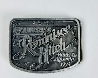 Vintage 1993 Mens Belt Buckle Country's Reminisce Hitch Maine to California