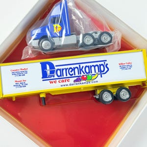 Vintage Darrenkamp’s DieCast Truck Gift Rare 90s Promo Man Cave Retro semi truck Country Market Advertising Delivery Semi Truck