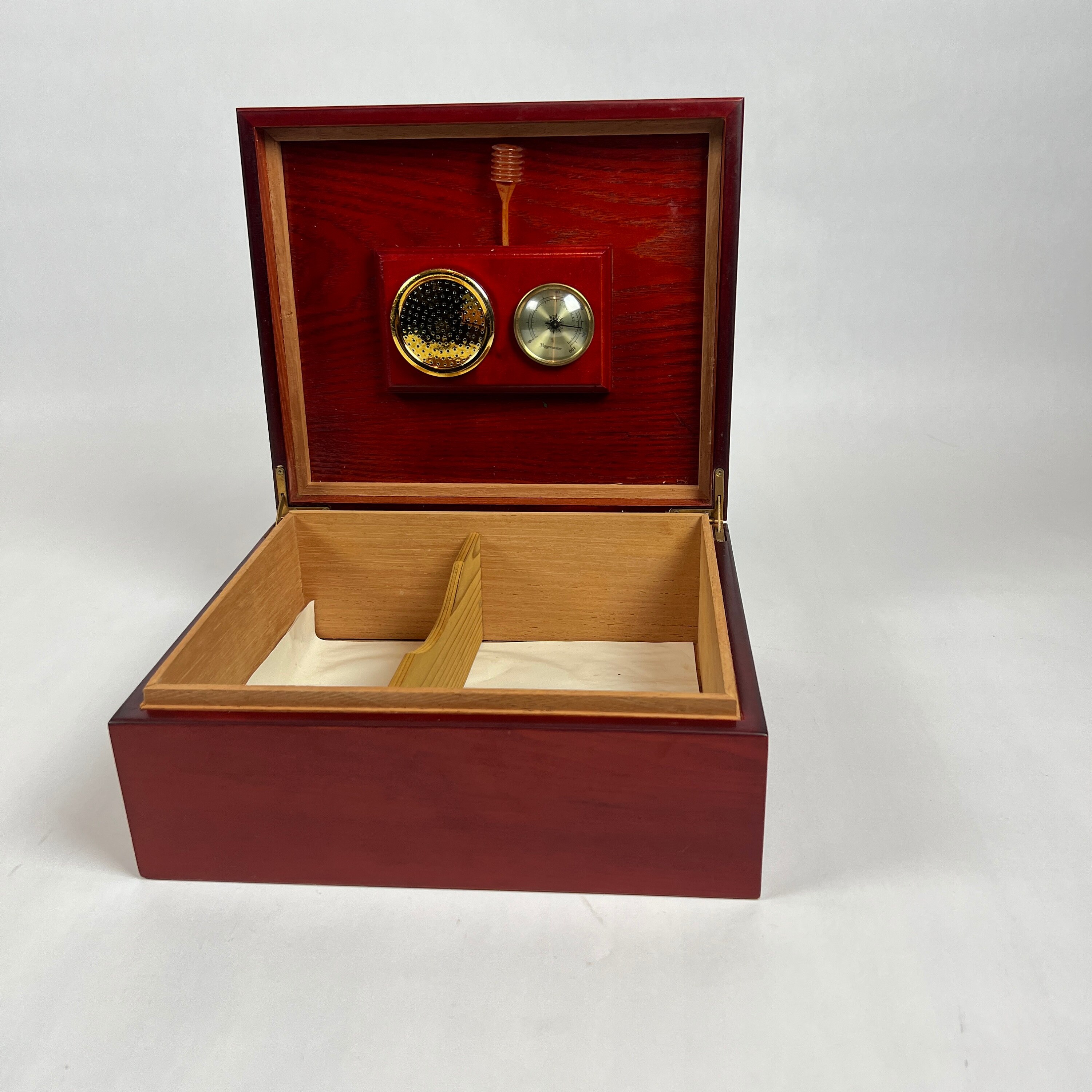 Cigar Humidor Wooden Box With Hygrometer Humidifier Etsy