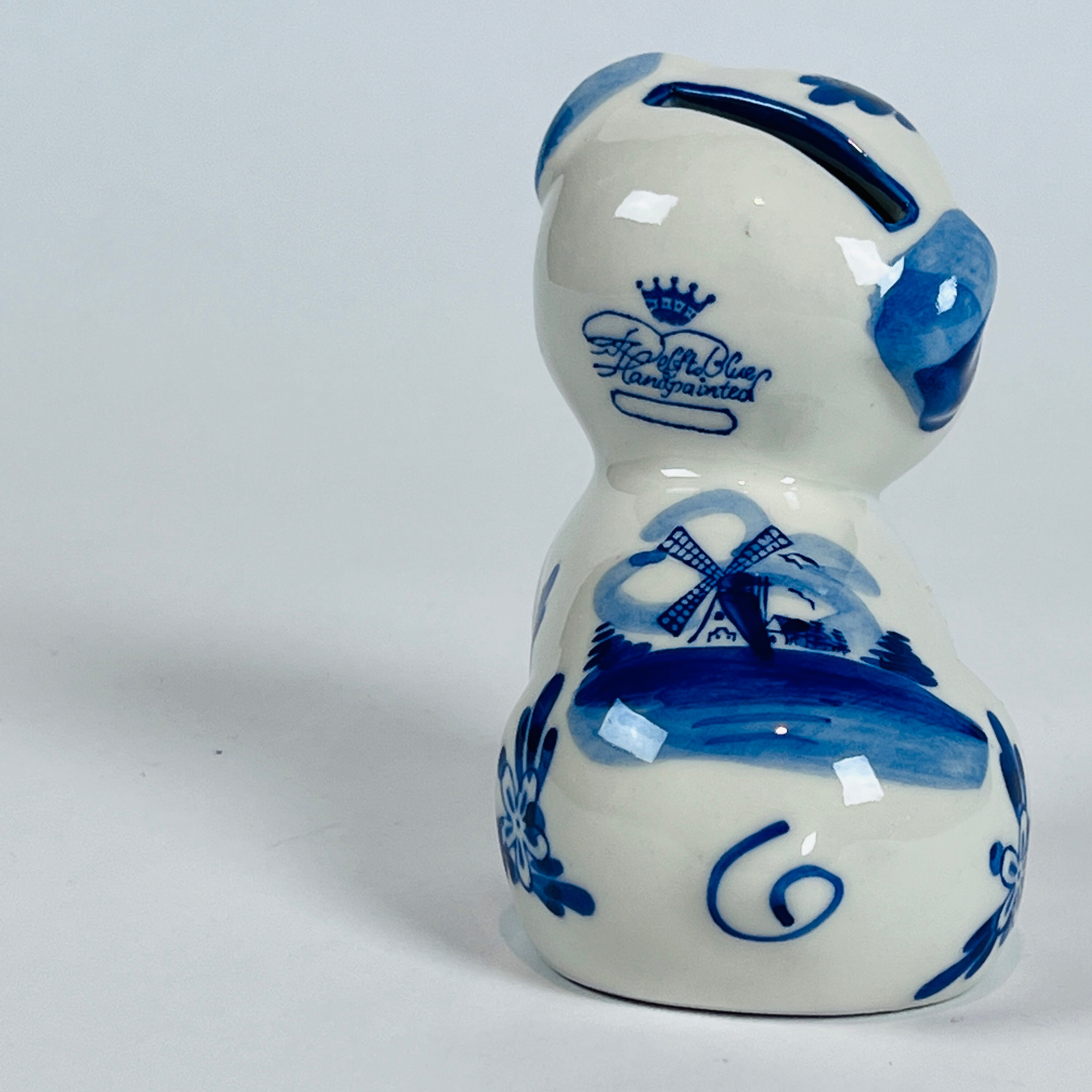 Delfts Hand Painted Windmills Porcelain 4 Cat Coin Bank Blue Cute - Etsy