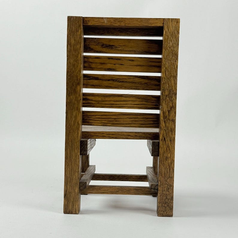 6 Inch Mini Chair Wooden Doll Chair 1:6 Scale Rustic Miniature Chair for Display ...