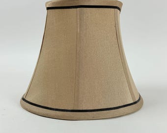 Beige Fabric Lamp Shade Spider Fit 8&quot; x 6&quot;x 10&quot; Black Trim Classic Replacement Shade Vintage Modern Lighting Home Decor Table Lamp Accent