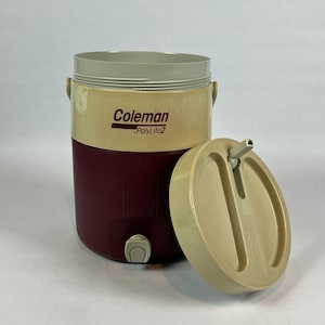 Vintage Coleman PolyLite 2 Gallon Water Jug Red W/ Spout Durable Outdoor Cooler