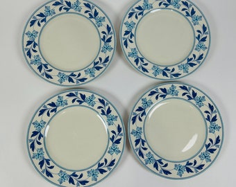 Johnson Brothers Set of 4 Farmhouse Kitchen Blue Fern Dinner Plates