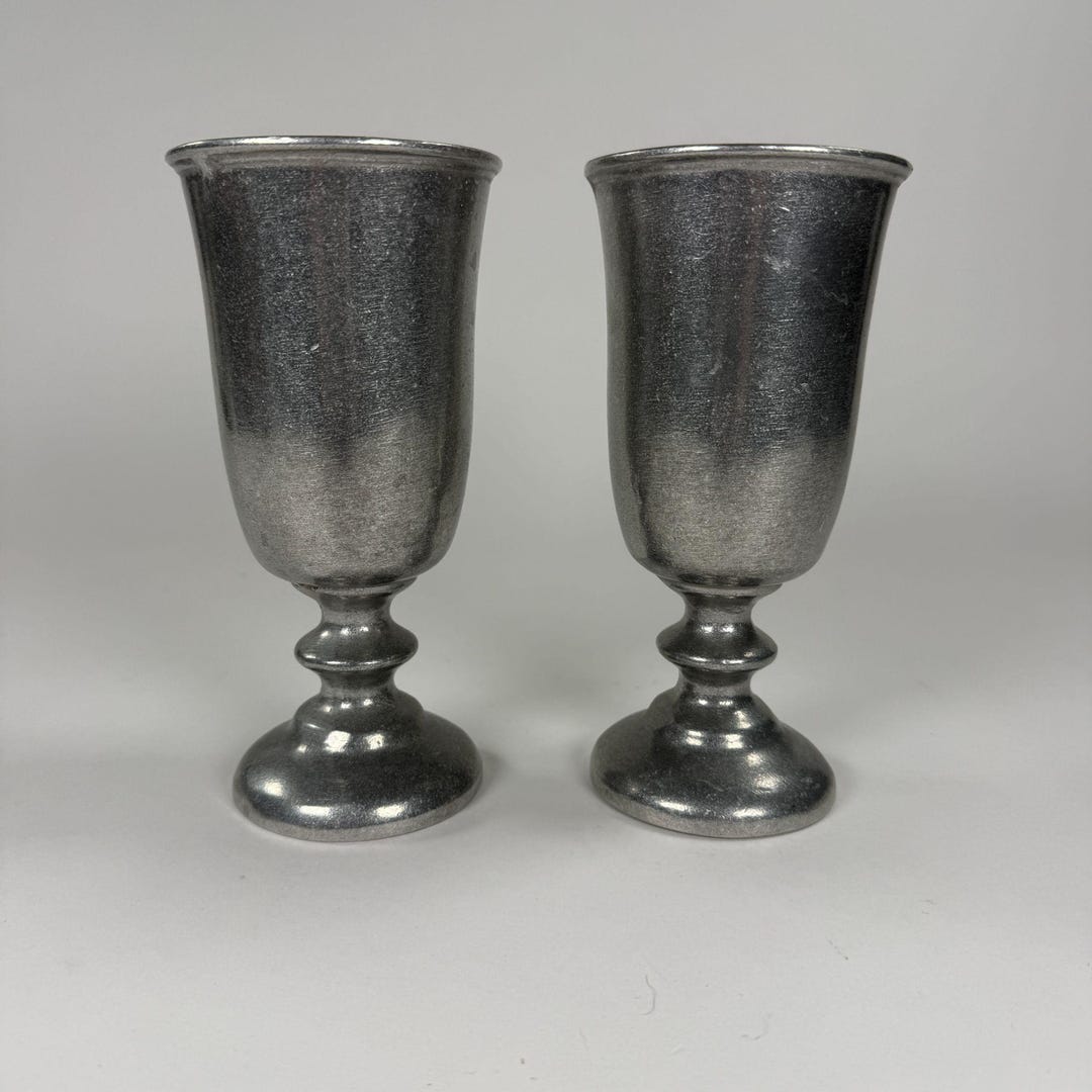 Vintage RWP Wilton Armetale Pewter Plough Tavern Wine Goblets 7” - Etsy