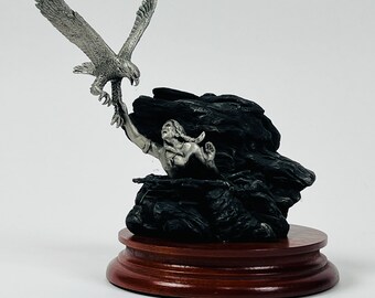 Chilmark Fine Pewter Sculpture Eagle Catcher by Lawrence Heyda USA