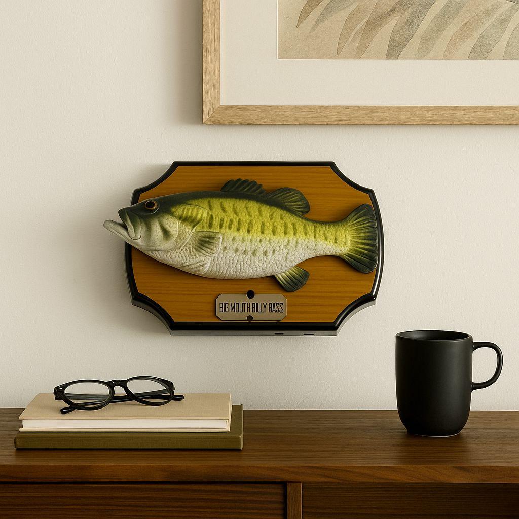 Poisson Chantant Gemmy Big Mouth Billy Bass 1999 - Vintage Déco Murale