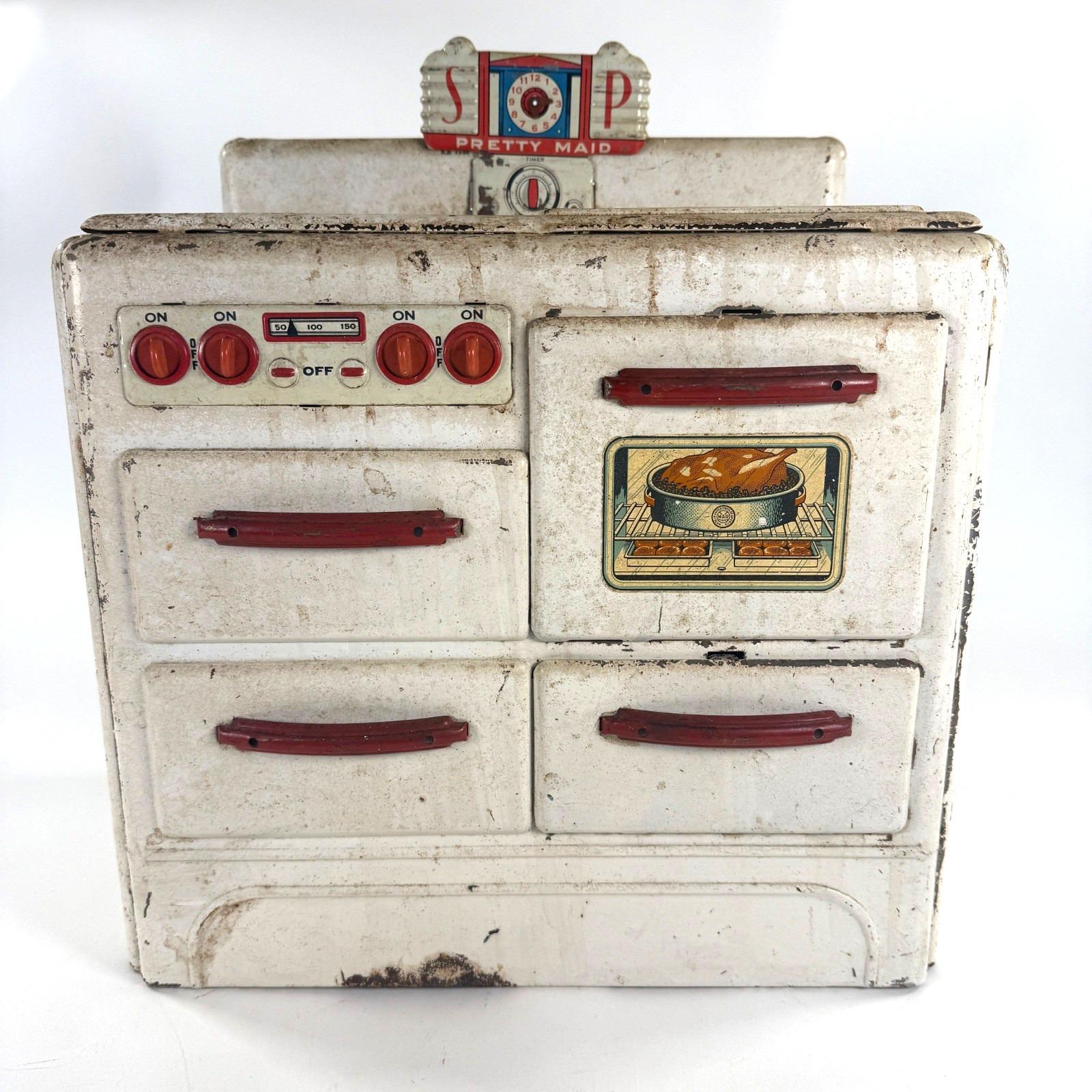 Jouet Ancien : Fourneau électrique Vintage – Décor Au Pochoir, Non Testé (occasion)