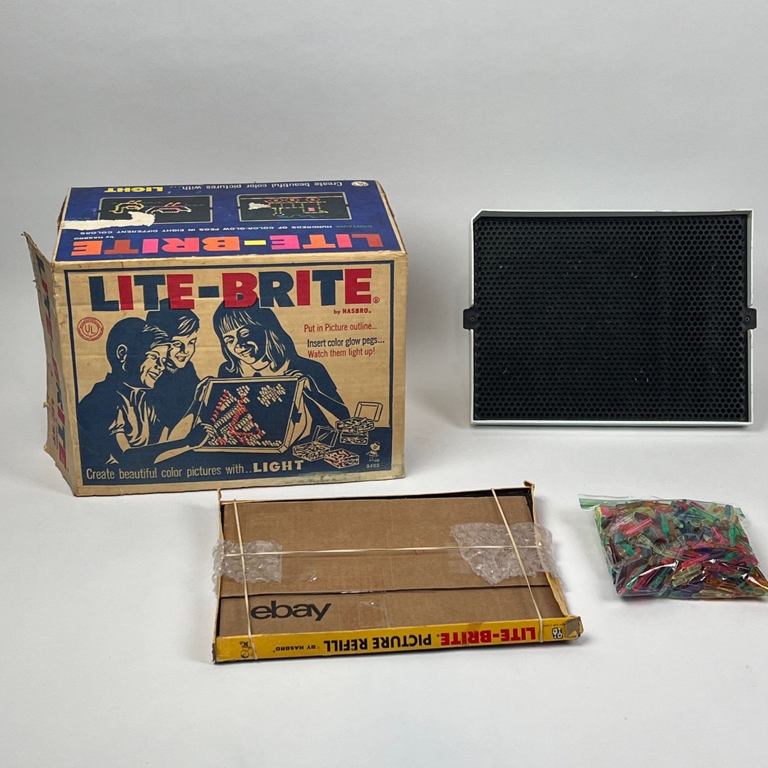 Vintage 1967 Hasbro Lite Brite W/pegs & Creative Pattern Designs tested ...