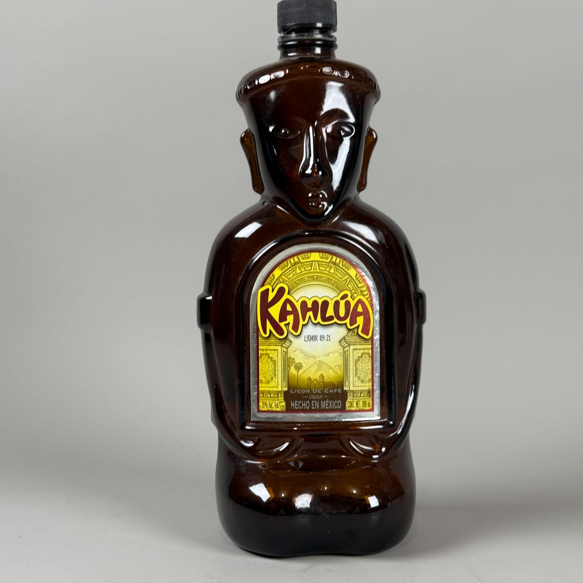 Vintage Kahlua Heritage Edition Tiki Aztec Empty Brown Liquor