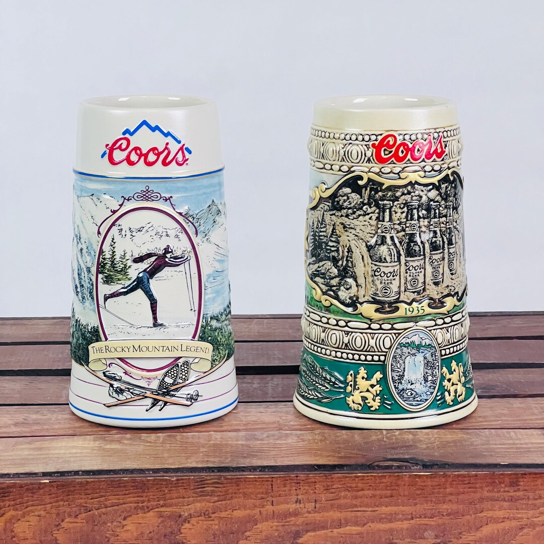 Coors Beer Stein Muglot of 2 Beer Steins 1990 & 1991 Etsy
