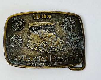 Vintage Macungie, PA 1978 Metal Belt Buckle. Das Awkshct Feshet German Car USA