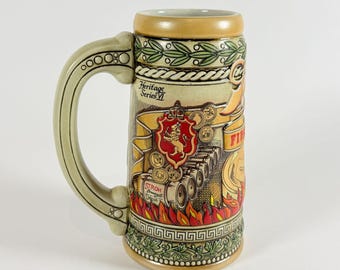 Stroh's Brewery 1980s Heritage Series VI Ceramic Beer Stein Ceramarte Brazil