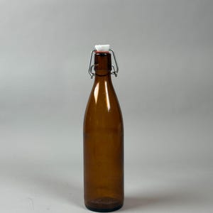 Brown Birra Glass Vintage Beer Bottle W/ Swing Lid 16 Oz Home Brew Collectible