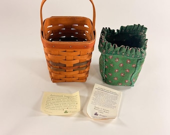 Longaberger 1992 Shades Of Autumn Bittersweet Basket With Protector Liner & Certificate