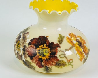 Vintage Hurricane Wind Parlor Glass 8" x 6' X 9.5"  Multicolor Filter Lamp Shade