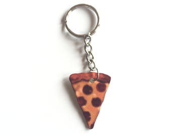 Pizza Emoji Keychain - Pepperoni Junk Food Funny Gift Ideas