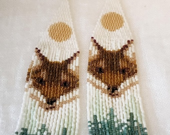 Pendientes de flecos de cuentas de semillas Foxy / Alambres rellenos de oro
