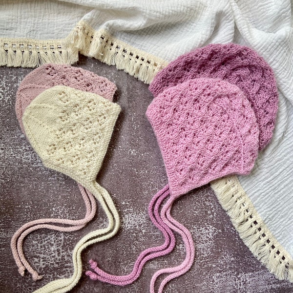 Bonnet Lucy PDF modèle de tricot, bonnet tricoté, cadeau tricoté, fait main, modèle anglais, bonnet de bébé