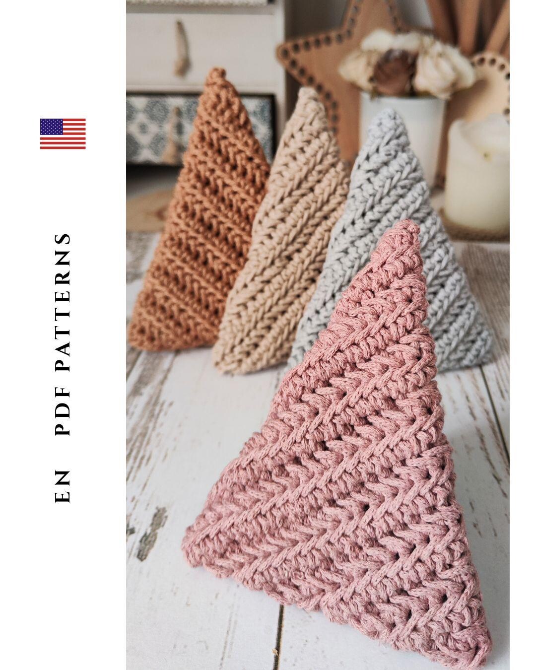 Nordic Rope Patterns Nordic Rope Trees Crochet Pattern | Modern Christmas Tree Crochet Decor ...