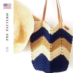 Crochet Granny Square Bag Pattern - Granny Square Tote Bag - Chevron Bag Pattern