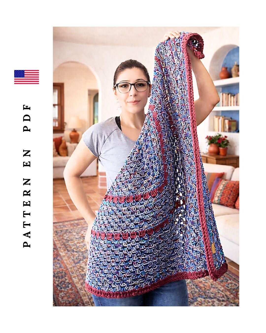 Triangle Shawl Crochet Pattern | Easy Beginner Wrap PDF | Warm Scarf ...
