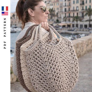 Market Bag Crochet Pattern | Rope Net Tote | Beginner Friendly PDF + Video | Reusable Shopping Bag