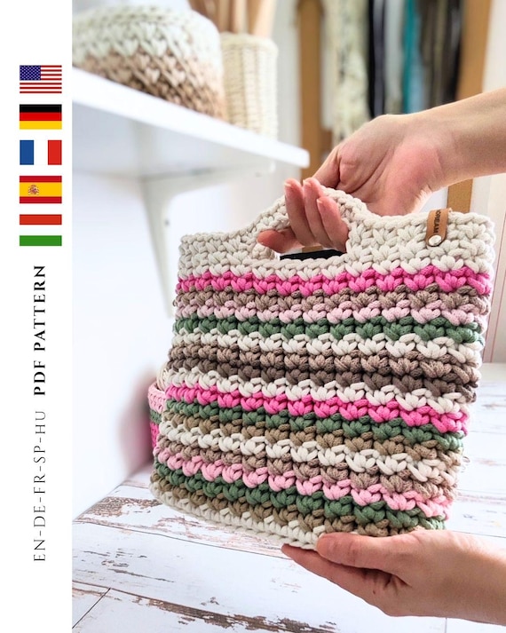 Tote Bag Crochet Pattern | Aurora | Modern Rope Tote PDF +  display picture 1