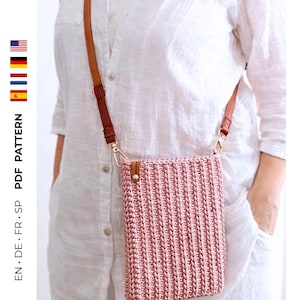 Crochet Crossbody Bag Pattern – Knit Purl Texture Bag PDF | Modern Rope Crochet Bag | Beginner Friendly | Minimalist Shoulder Bag