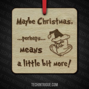 Enfeites de Natal de madeira feitos à mão O Grinch Talvez o Natal talvez signifique um pouco mais personalizado Personalize significativo