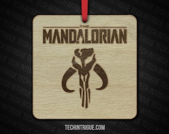 The Mandalorian Ornament Disney Handmade Wooden Christmas Star Wars Custom Personalize Boba Fett