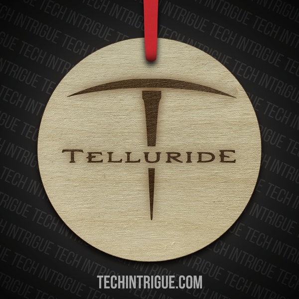 Telluride Logo Laser Engraved Ski Resort Ornament - Customizable Back for Personalized Message - Captivating Colorado Keepsake