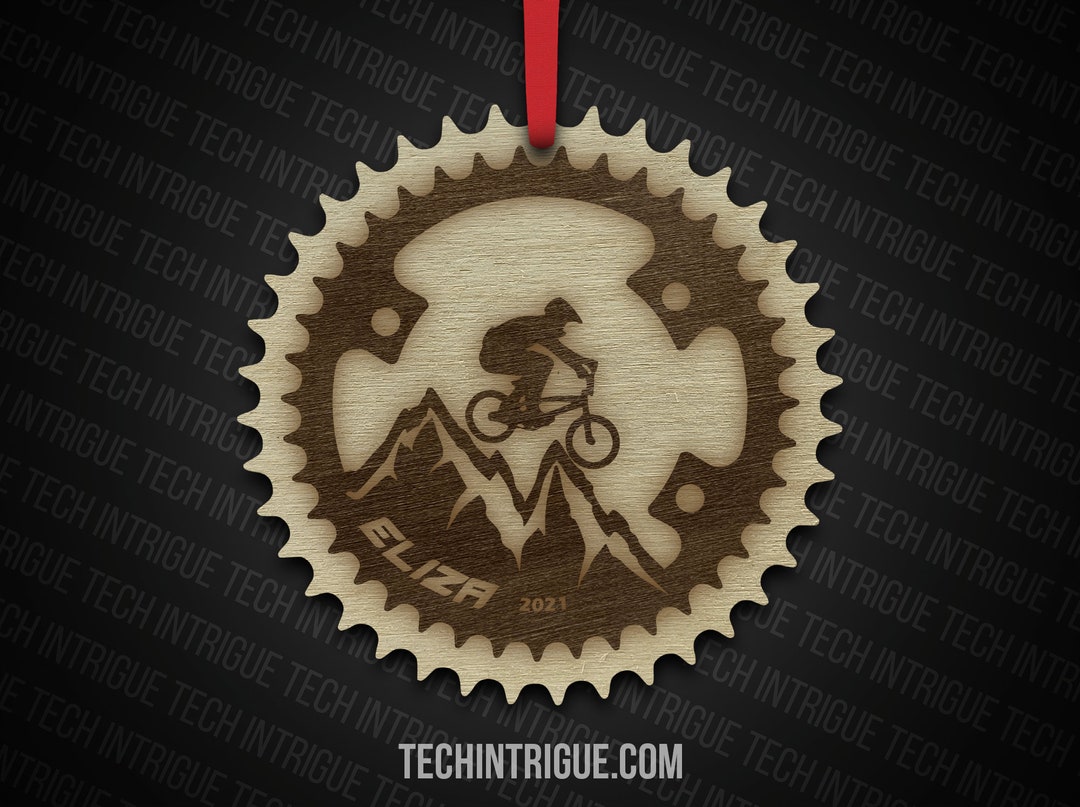 MTB Sprocket Ornament Personalized Mountain Bike Customized Name and