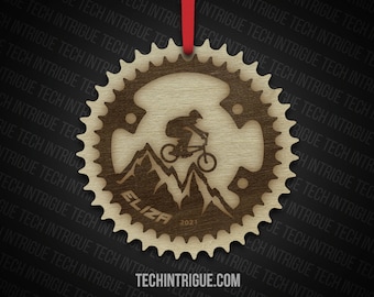 MTB Sprocket Ornament Personalized Mountain Bike Customized Name and Year