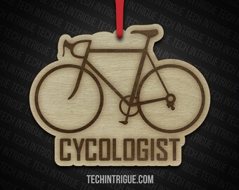 Cycology Psychology  Cycologist Psychologist Christmas Ornament Cycle Road Bike Gift for Cyclist Bicycle Art Boyfriend Personalized Speed