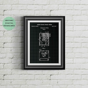 Floppy Disk Patent Art Drawing Image Remastered Digital Download Printable