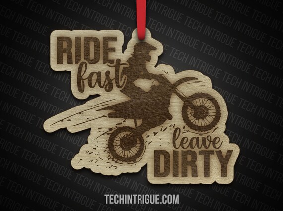 Dirtbike and Chainring - Cedar Ornament Dirtbike and Chainring - Cedar Ornament