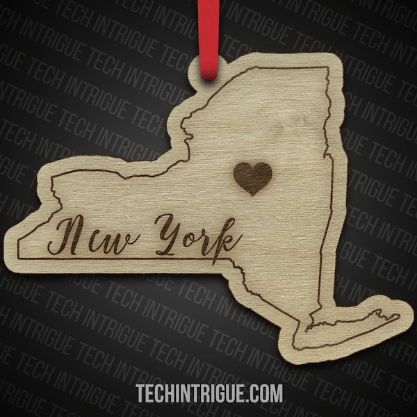 Handmade Wooden Christmas Ornaments New York State Ornament My favorite State Statue of Liberty Times Square Hudson River  5 Boroughs NYC