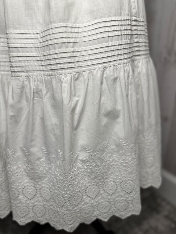 1910s Edwardian Petticoat~Antique Tiered White Cr… - image 9
