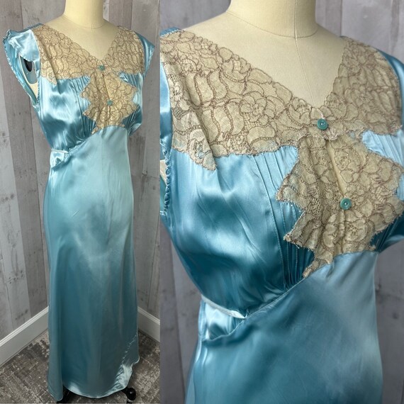 1920s Antique Satin Nightgown Art Deco Hollywood … - image 4