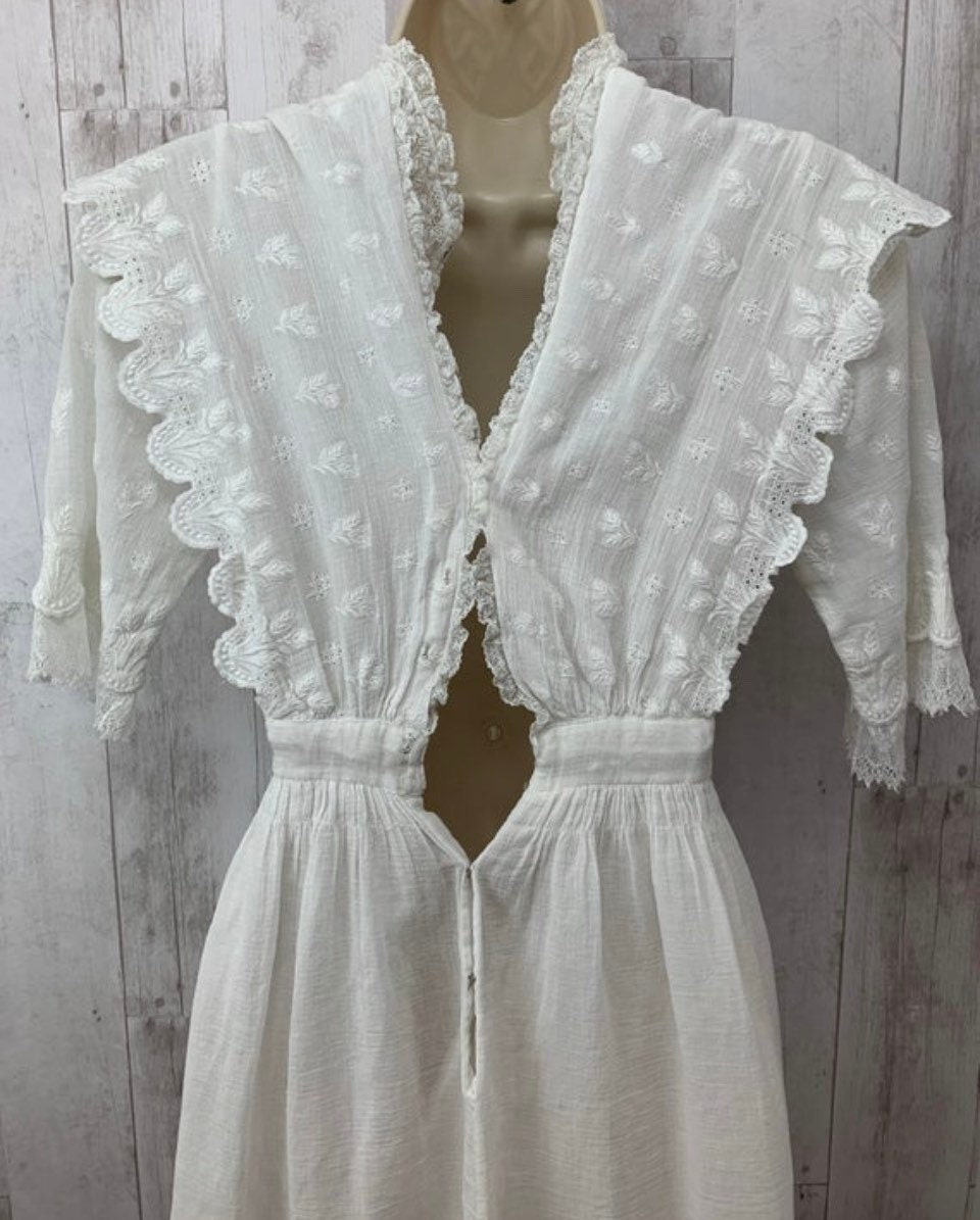 1910s Edwardian DressSheer White Batiste Cotton Lawn Dress | Etsy