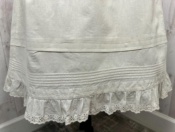 1910s Edwardian Petticoat~Antique White Crisp Cot… - image 8