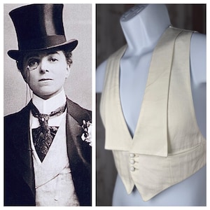 NOS Antique Mens (Unisex) Vest.  White Pique Wedding / Tuxedo Vest.  Up to 42” Waist