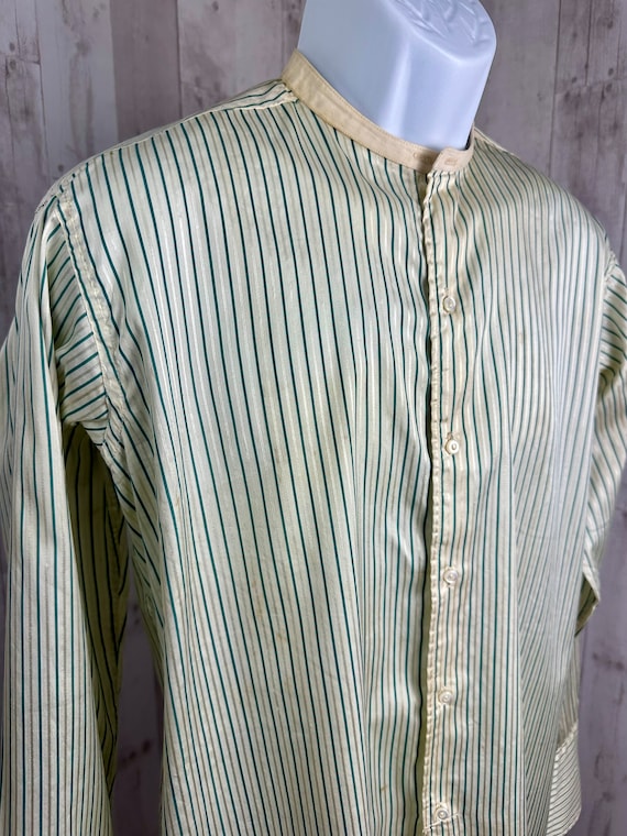 1910s Edwardian Antique Dress Shirt ~ Emerald Gre… - image 8