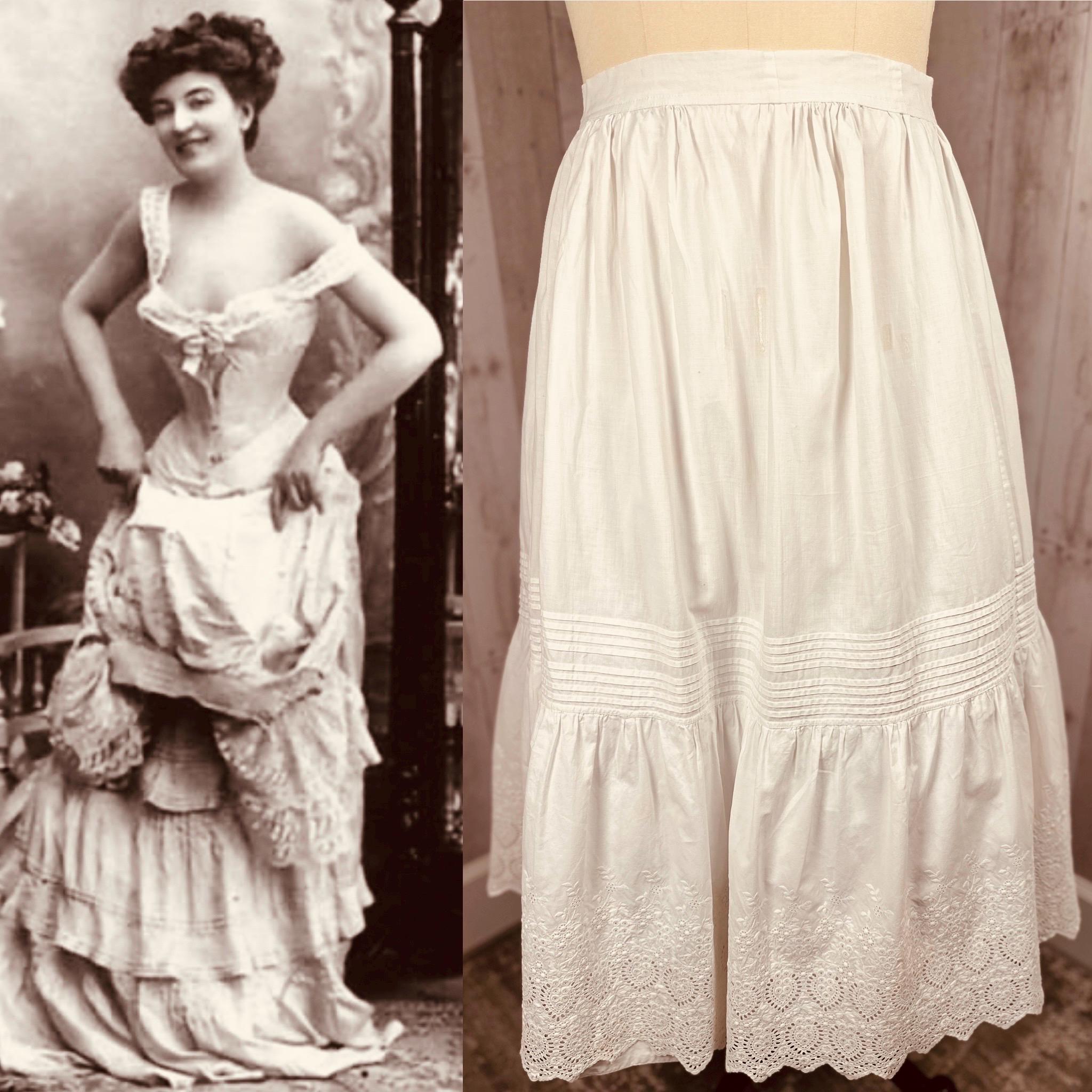 スカート 1910s Cotton Tiered Skirt 1910s Cotton Tiered Skirt – makky